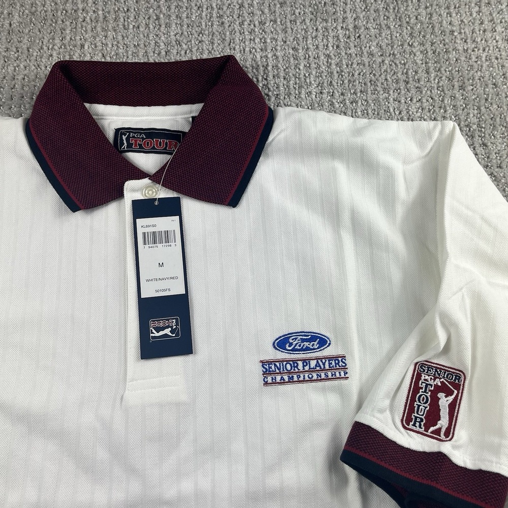 Vintage PGA Tour Golf Polo Shirt Mens Medium Ford Senior Player Championship NWT